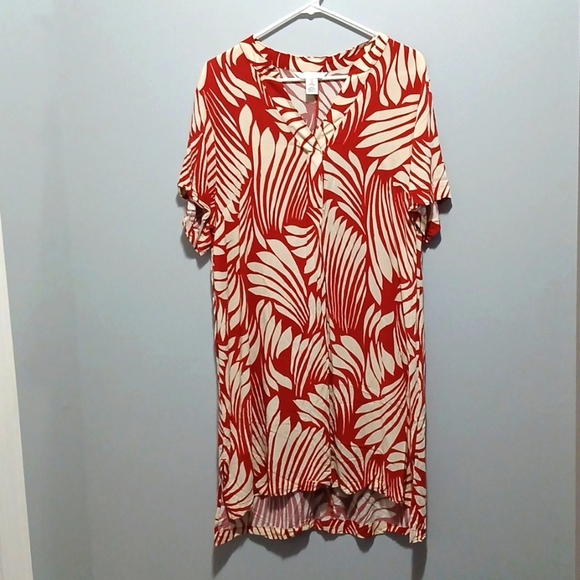 H&M Dresses & Skirts - H&M 100% Viscose Tropical Print V-neck Midi Dress Womens Medium Resortwear Boho